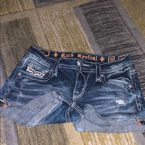 Rock revival jean shorts